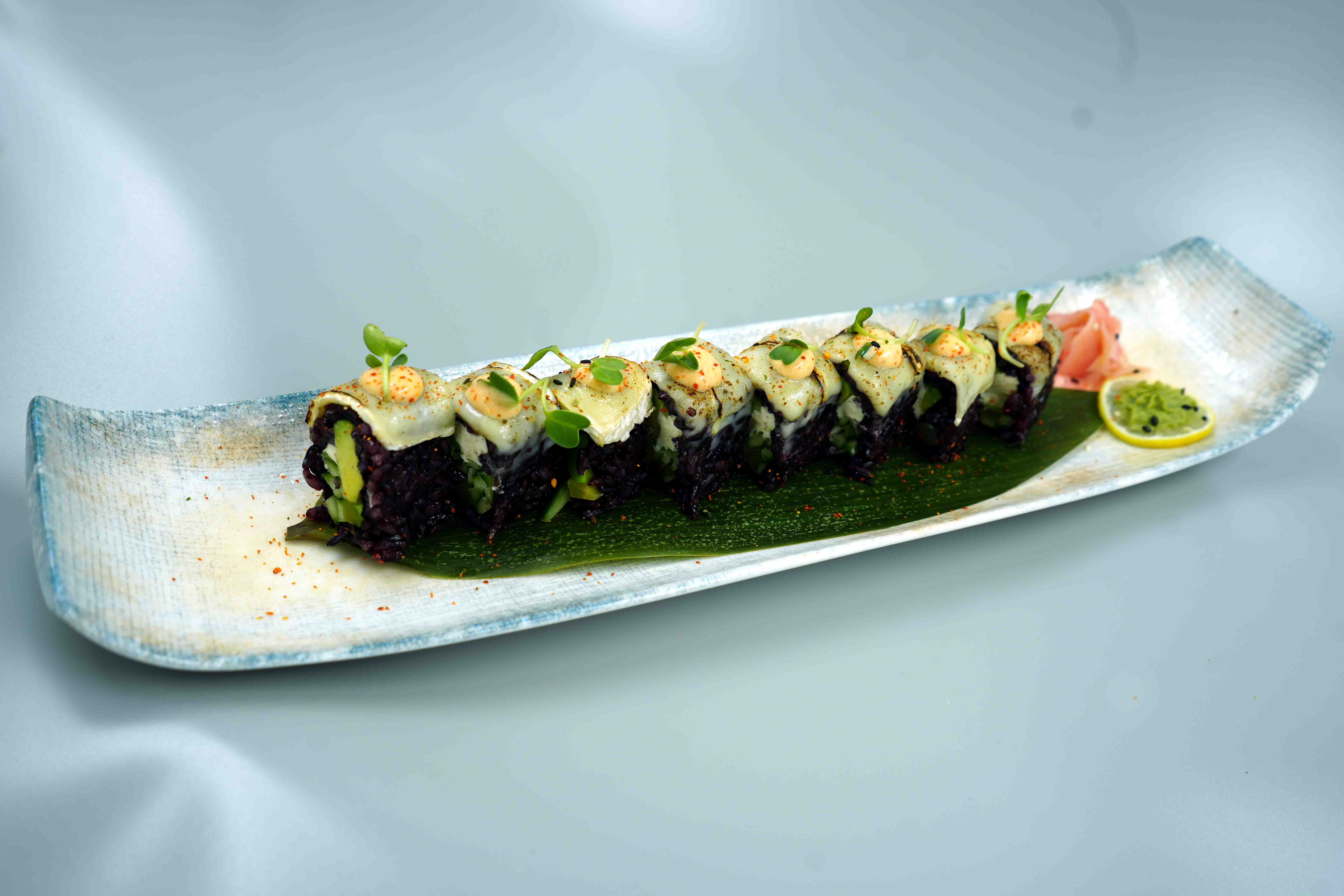Black Rice Baked California Sushi Roll At Zuki Restaurant And Bar Black Rice Baked California Sushi Roll At Zuki Restaurant And Bar