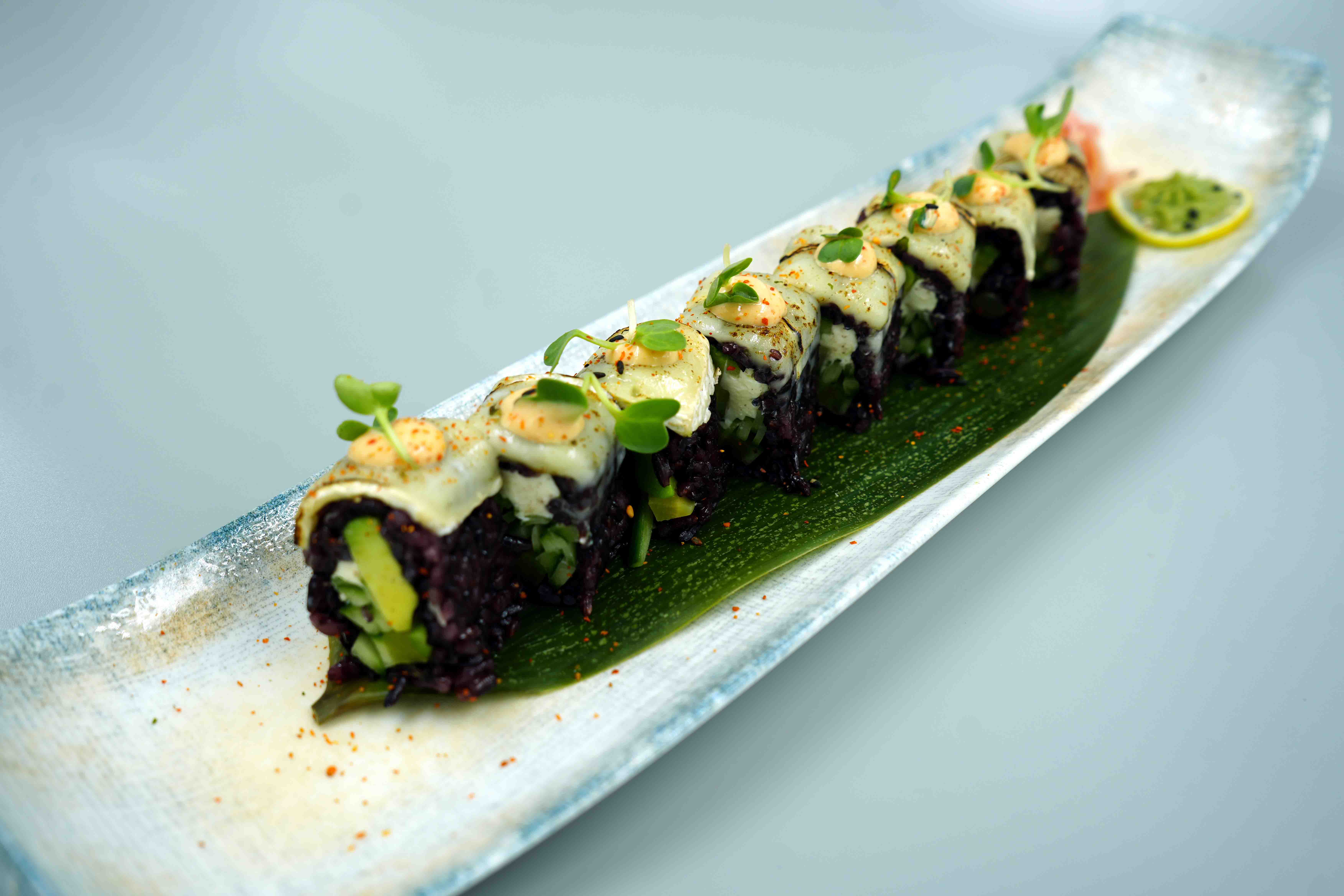 Black Rice Baked California Sushi Roll At Zuki Black Rice Baked California Sushi Roll At Zuki