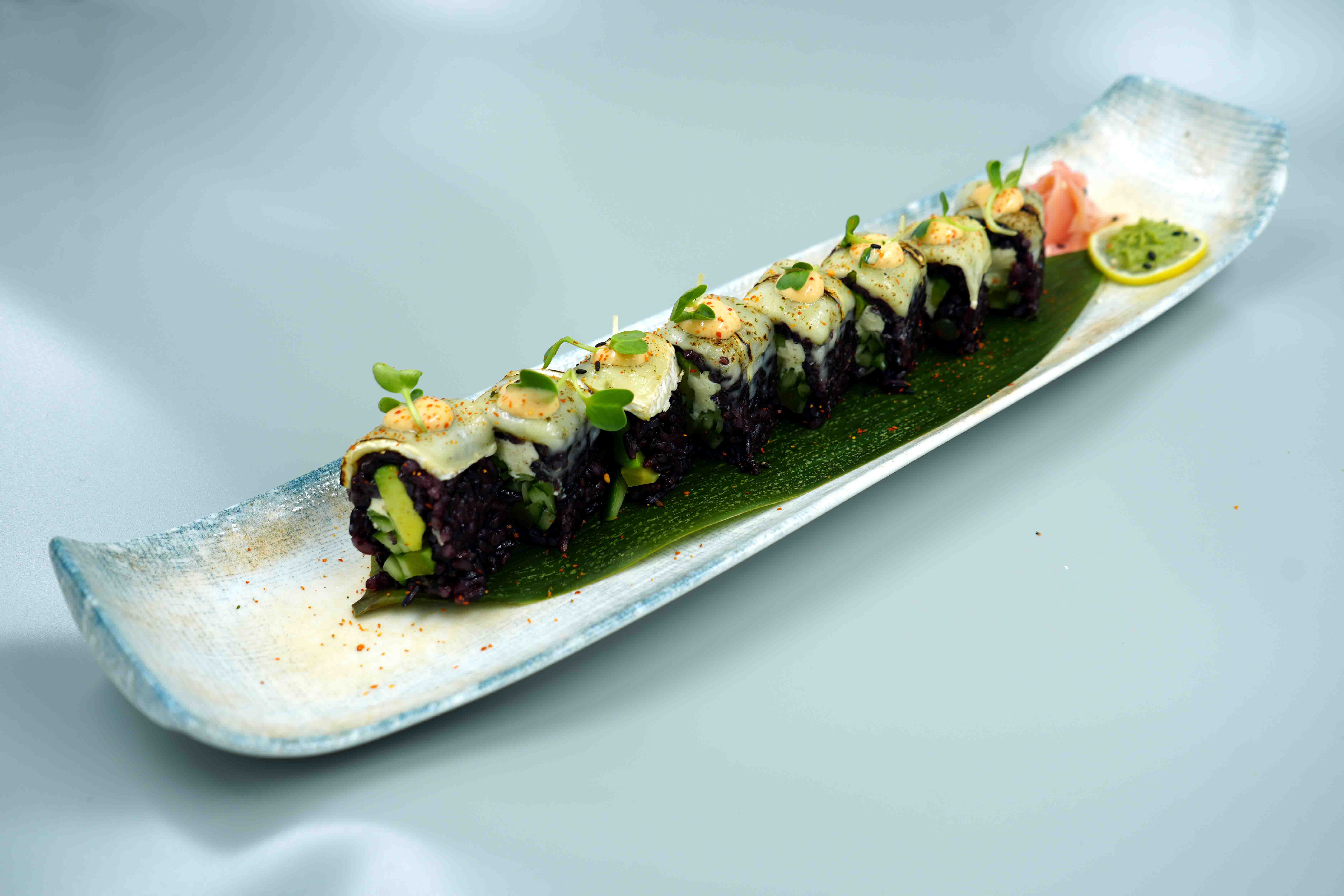 Black Rice Baked California Sushi Roll Black Rice Baked California Sushi Roll